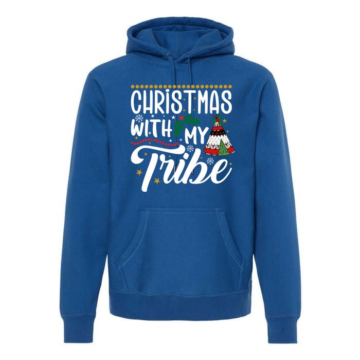 Christmas With My Tribe Red Plaid Family Matching Outfit Gift Premium Hoodie