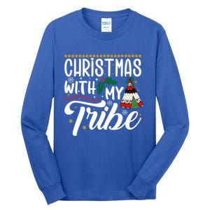 Christmas With My Tribe Red Plaid Family Matching Outfit Gift Tall Long Sleeve T-Shirt