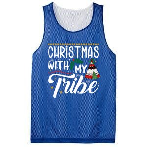 Christmas With My Tribe Red Plaid Family Matching Outfit Gift Mesh Reversible Basketball Jersey Tank