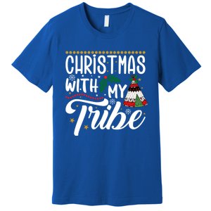 Christmas With My Tribe Red Plaid Family Matching Outfit Gift Premium T-Shirt