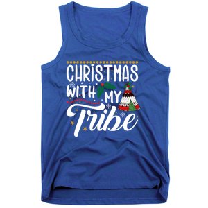 Christmas With My Tribe Red Plaid Family Matching Outfit Gift Tank Top