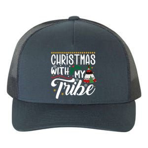 Christmas With My Tribe Red Plaid Family Matching Outfit Gift Yupoong Adult 5-Panel Trucker Hat