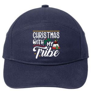 Christmas With My Tribe Red Plaid Family Matching Outfit Gift 7-Panel Snapback Hat