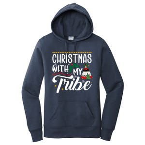 Christmas With My Tribe Red Plaid Family Matching Outfit Gift Women's Pullover Hoodie