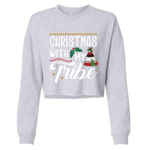 Christmas With My Tribe Red Plaid Family Matching Outfit Gift Cropped Pullover Crew