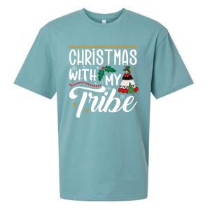 Christmas With My Tribe Red Plaid Family Matching Outfit Gift Sueded Cloud Jersey T-Shirt