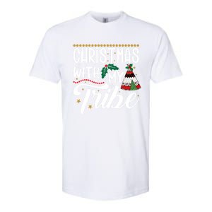 Christmas With My Tribe Red Plaid Family Matching Outfit Gift Softstyle CVC T-Shirt