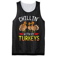 Chillin With My Turkeys Thanksgiving Family Kids Mesh Reversible Basketball Jersey Tank