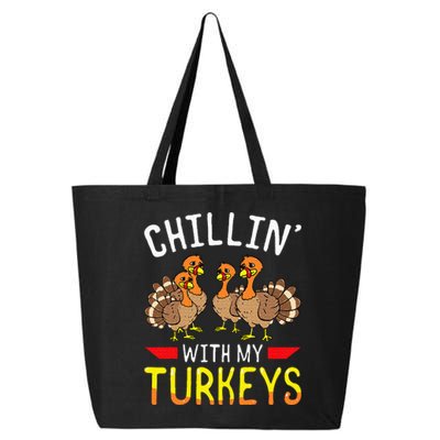 Chillin With My Turkeys Thanksgiving Family Kids 25L Jumbo Tote