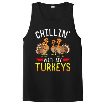 Chillin With My Turkeys Thanksgiving Family Kids PosiCharge Competitor Tank