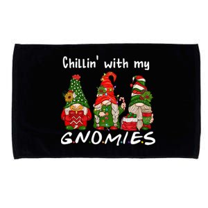 Chillin With My Gnomies Christmas Friends Garden Gnome Xmas Gift Microfiber Hand Towel