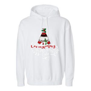 Christmas With My Tribe Red Plaid Family Matching Outfit Meaningful Gift Garment-Dyed Fleece Hoodie