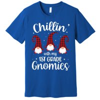 Chillin With My 1st Grade Gnomies Teacher Christmas Gnome Gift Premium T-Shirt