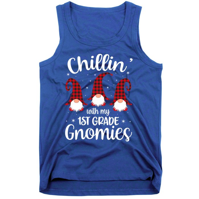 Chillin With My 1st Grade Gnomies Teacher Christmas Gnome Gift Tank Top