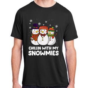 Chillin With My Snowmies Christmas Friends Winter Snow Gift Adult ChromaSoft Performance T-Shirt