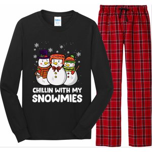 Chillin With My Snowmies Christmas Friends Winter Snow Gift Long Sleeve Pajama Set