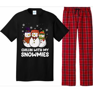 Chillin With My Snowmies Christmas Friends Winter Snow Gift Pajama Set