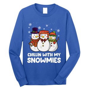 Chillin With My Snowmies Christmas Friends Winter Snow Gift Long Sleeve Shirt