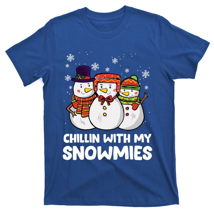 Chillin With My Snowmies Christmas Friends Winter Snow Gift T-Shirt