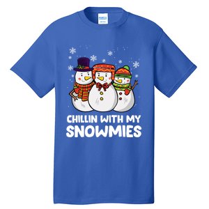 Chillin With My Snowmies Christmas Friends Winter Snow Gift Tall T-Shirt