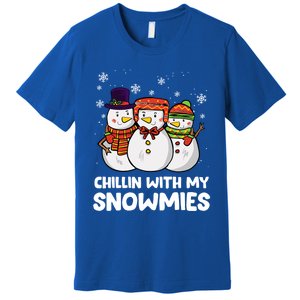 Chillin With My Snowmies Christmas Friends Winter Snow Gift Premium T-Shirt