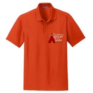 Christmas With My Tribe Red Plaid Family Matching Outfit Funny Gift Dry Zone Grid Polo