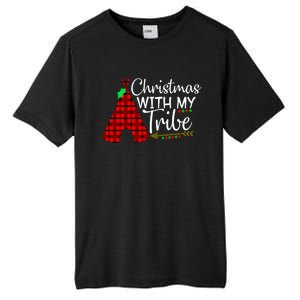 Christmas With My Tribe Red Plaid Family Matching Outfit Funny Gift Tall Fusion ChromaSoft Performance T-Shirt