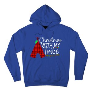 Christmas With My Tribe Red Plaid Family Matching Outfit Funny Gift Hoodie