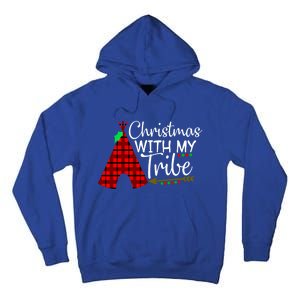 Christmas With My Tribe Red Plaid Family Matching Outfit Funny Gift Tall Hoodie