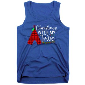 Christmas With My Tribe Red Plaid Family Matching Outfit Funny Gift Tank Top