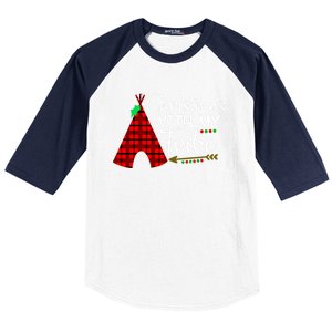 Christmas With My Tribe Red Plaid Family Matching Outfit Funny Gift Baseball Sleeve Shirt