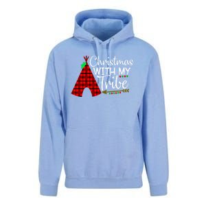 Christmas With My Tribe Red Plaid Family Matching Outfit Funny Gift Unisex Surf Hoodie