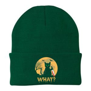 Cat What Murderous Black Cat Halloween Day Knit Cap Winter Beanie