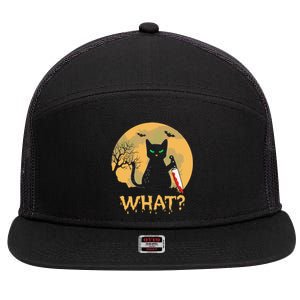 Cat What Murderous Black Cat Halloween Day 7 Panel Mesh Trucker Snapback Hat