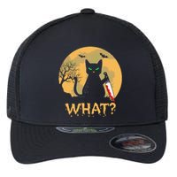 Cat What Murderous Black Cat Halloween Day Flexfit Unipanel Trucker Cap