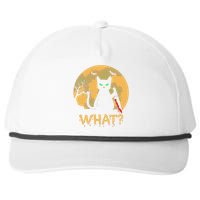 Cat What Murderous Black Cat Halloween Day Snapback Five-Panel Rope Hat