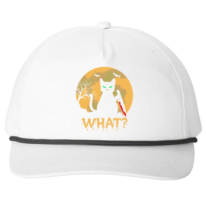 Cat What Murderous Black Cat Halloween Day Snapback Five-Panel Rope Hat