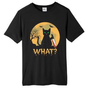 Cat What Murderous Black Cat Halloween Day Tall Fusion ChromaSoft Performance T-Shirt