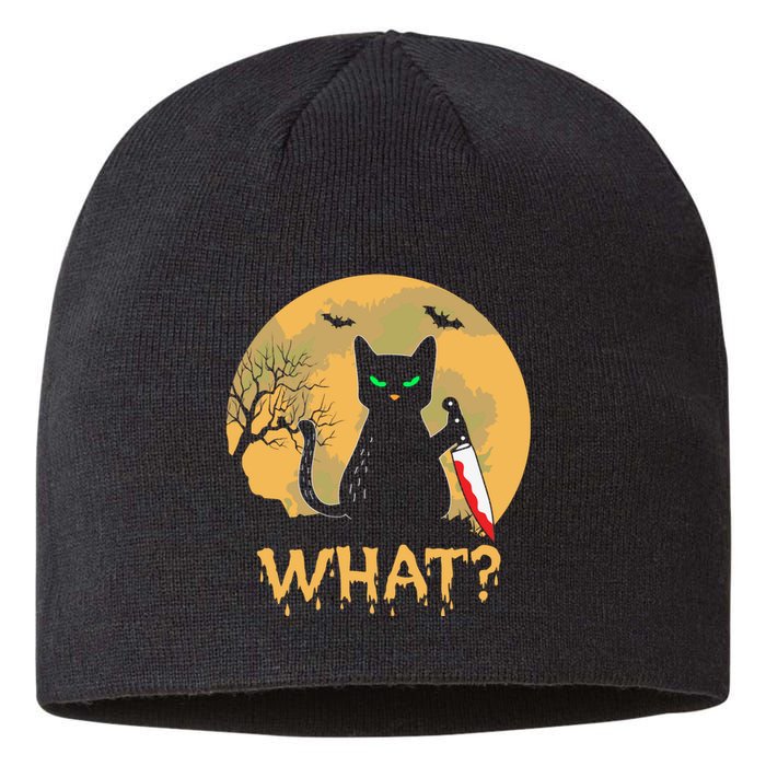 Cat What Murderous Black Cat Halloween Day Sustainable Beanie