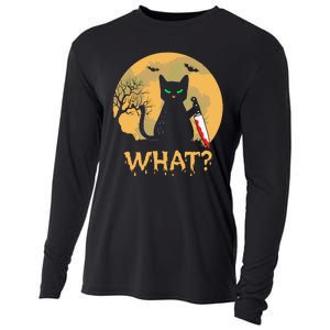 Cat What Murderous Black Cat Halloween Day Cooling Performance Long Sleeve Crew