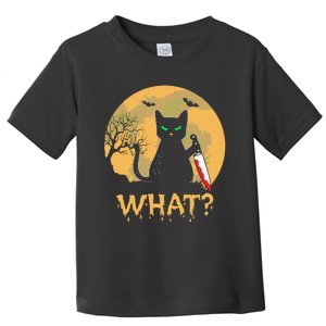 Cat What Murderous Black Cat Halloween Day Toddler T-Shirt