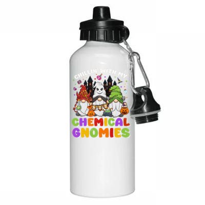 Chillin With My Chemical Gnomies Halloween Gnome Gift Aluminum Water Bottle 