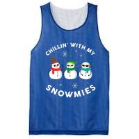 Chillin With My Snowmies Cute Snow Ugly Christmas Sweater Gift Mesh Reversible Basketball Jersey Tank