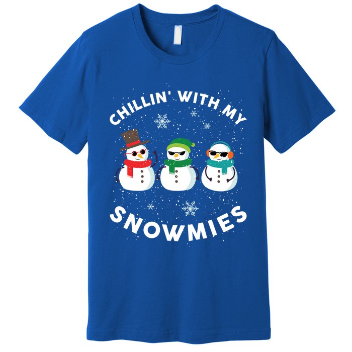 Chillin With My Snowmies Cute Snow Ugly Christmas Sweater Gift Premium T-Shirt