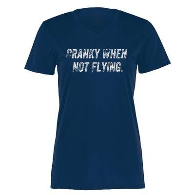 Cranky When Not Flying Women's Momentum V-Neck T-Shirt