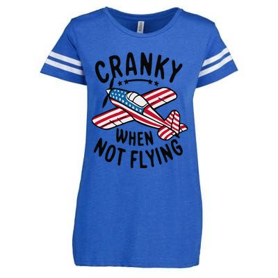 Cranky When Not Flying Funny Humor Aviation Enza Ladies Jersey Football T-Shirt