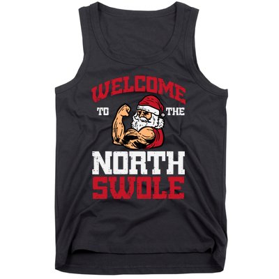 Christmas Welcome North Swole Xmas Muscle Gym Tank Top