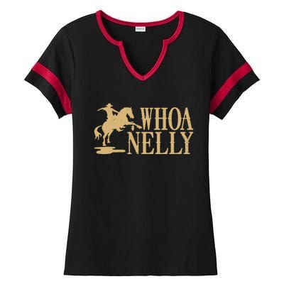 Casual Whoa Nelly Horse Country Graphic Ladies Halftime Notch Neck Tee