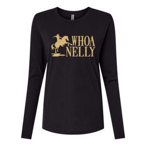 Casual Whoa Nelly Horse Country Graphic Womens Cotton Relaxed Long Sleeve T-Shirt