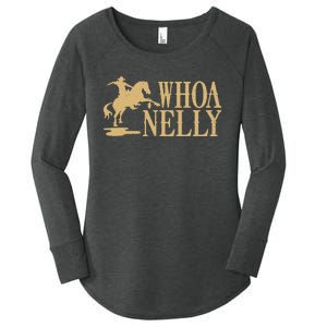 Casual Whoa Nelly Horse Country Graphic Women's Perfect Tri Tunic Long Sleeve Shirt